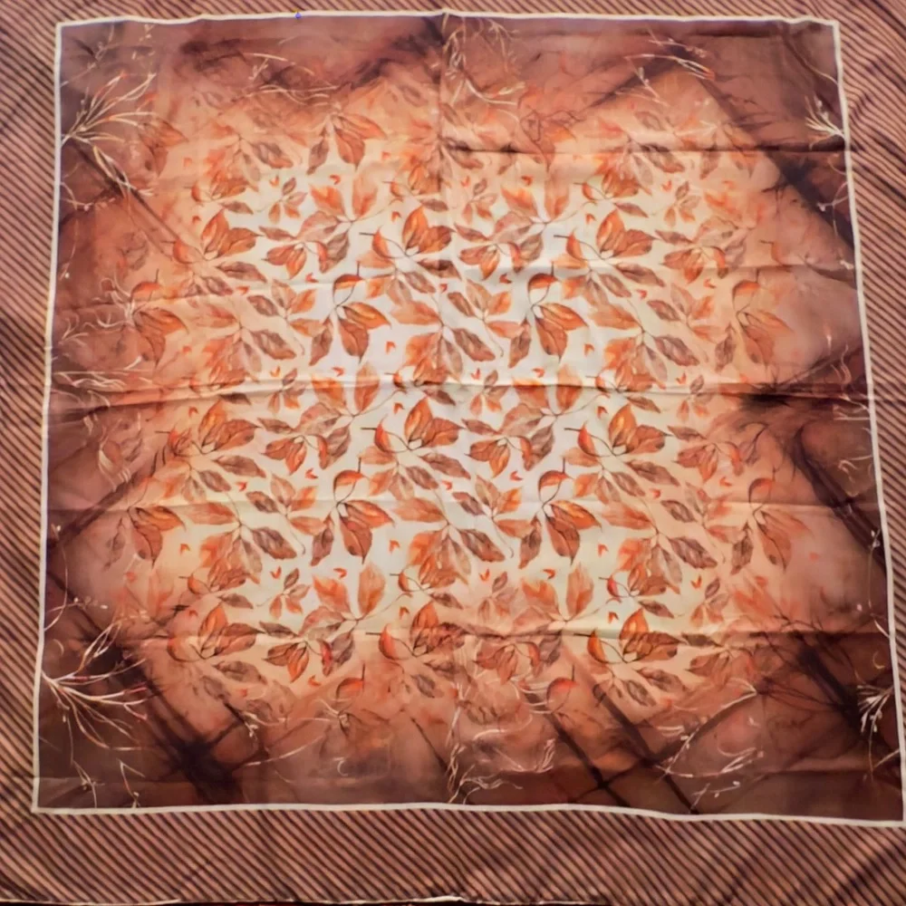 Soft Elegant Brown and Orange Scarf For Women/ Size X- Large